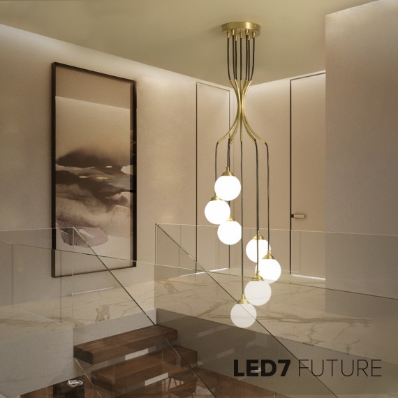 Loft Industry Modern - Gold Grape Chandelier